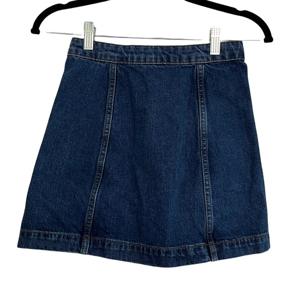 Topshop moto mini denim skirt size 24 size 0 asos free people madewell boho - Picture 2 of 3